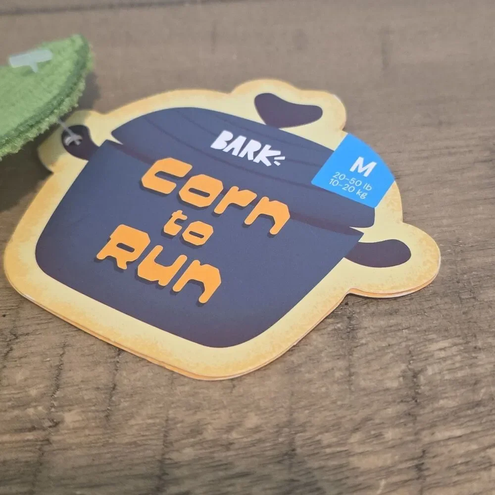 New Bark Box Super Chewer “ Corn To Run “ Dog Toy Medium Corn & Leaves